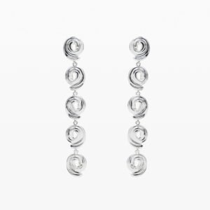 Waterval oorbellen spiralen zilverbad Zalio - BLACK - U