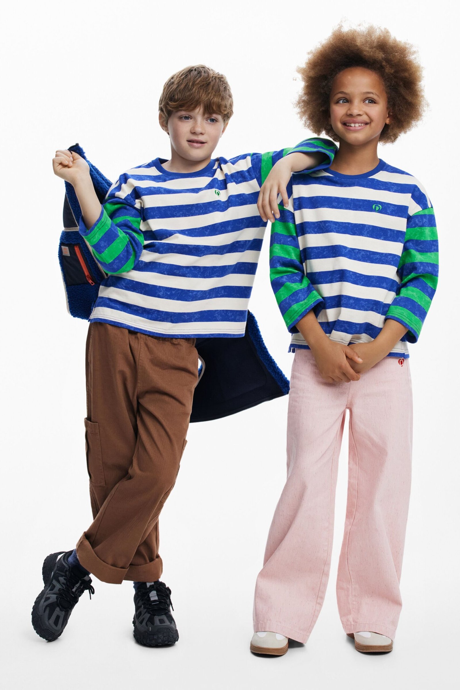 Versleten gestreept T-shirt - BLUE - 7/8 1 Versleten gestreept T-shirt - BLUE - 7/8