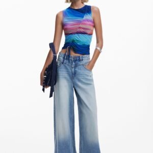 Wide leg spijkerbroek - BLUE - 44