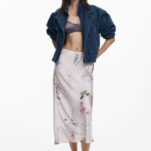 Lange rok met strepen - WHITE - XS