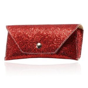 Brillenkoker met Pailletten - Rood