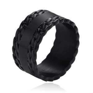 Edelstaal Heren Ring - Double Cuban Wide-18mm