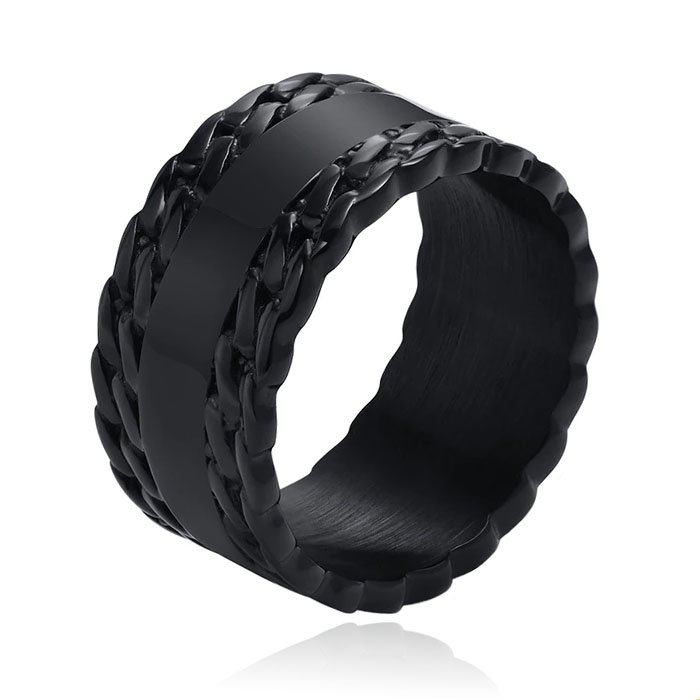 Edelstaal Heren Ring - Double Cuban Wide-21.5mm 1 Edelstaal Heren Ring - Double Cuban Wide-21.5mm