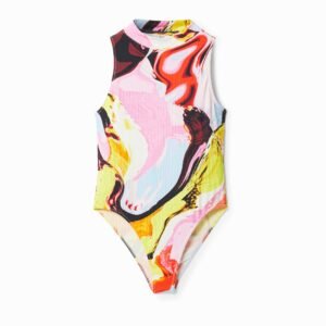 Body met veelkleurige digitale print - MATERIAL FINISHES - L