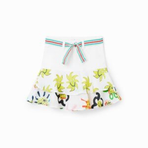 Minispijkerrok met ruches en zonnen - WHITE - 3/4