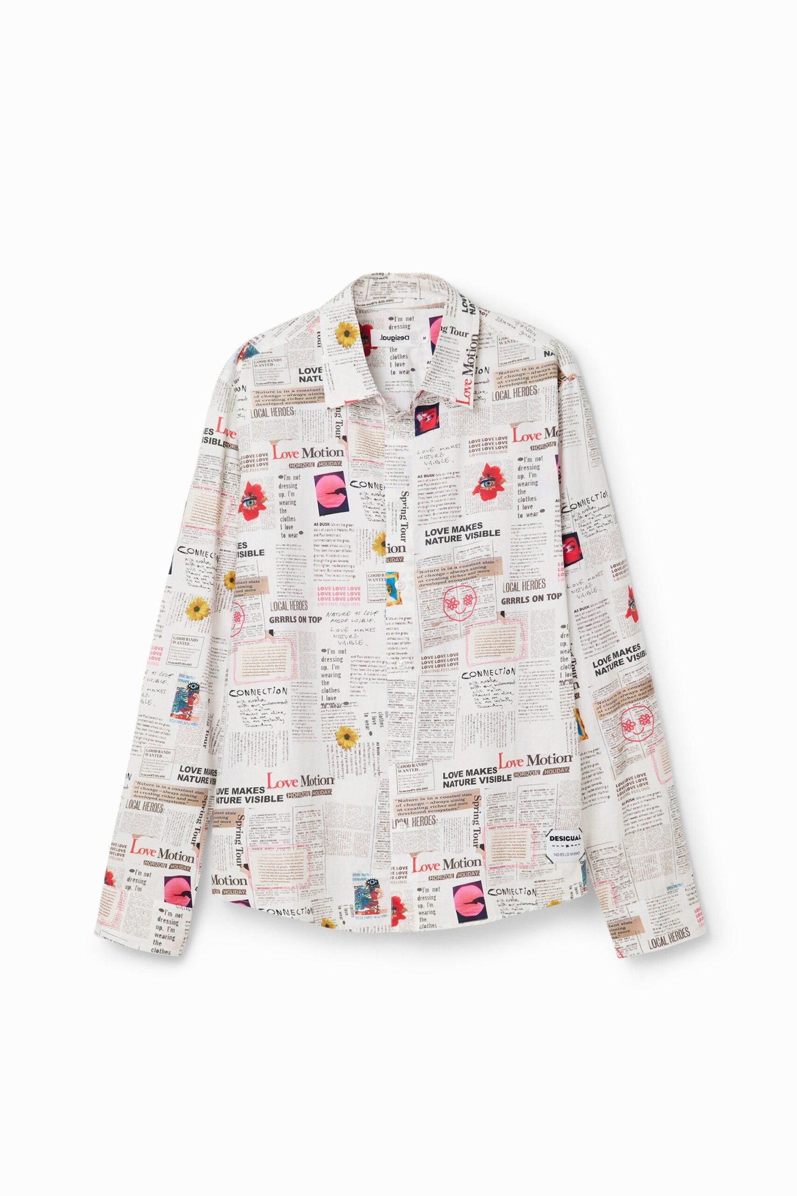 Shirt met lange mouwen en kranten - WHITE - XL 1 Shirt met lange mouwen en kranten - WHITE - XL