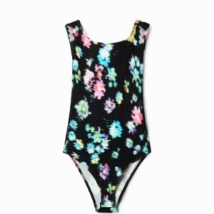 Geribde body met schouderbandjes - BLACK - XL