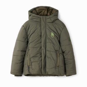 Gewatteerd jack met capuchon - GREEN - 13/14
