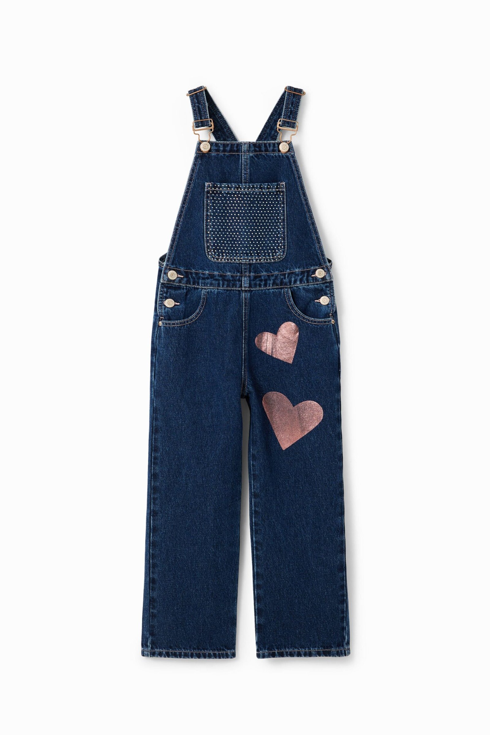 Denim tuinbroek met harten - BLUE - 9/10 1 Denim tuinbroek met harten - BLUE - 9/10
