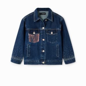 Denim truckerjack met hart - BLUE - 7/8