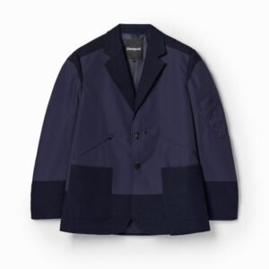 Hybride blazer met zakken - BLUE - XL