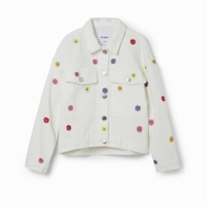 Denim truckerjack madeliefjes - WHITE - 11/12