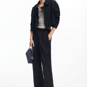 Rechte lange broek - BLACK - XS
