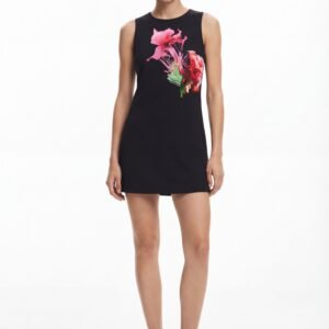 Bloemenprint jurk - BLACK - S