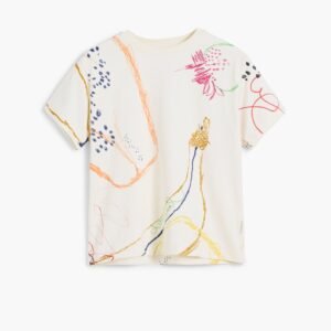 T-shirt met korte mouwen en strepen - WHITE - 11/12