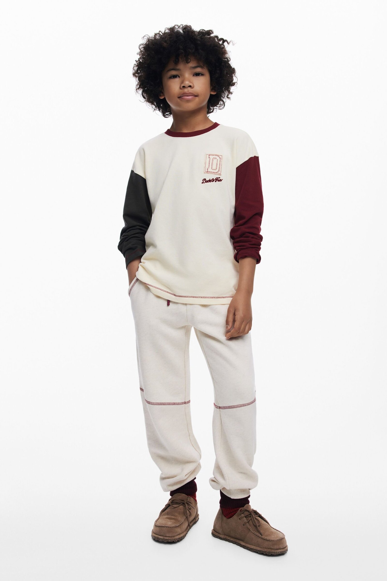 T-SHIRT MET CONTRASTERENDE MOUWEN - WHITE - 3/4 1 T-SHIRT MET CONTRASTERENDE MOUWEN - WHITE - 3/4