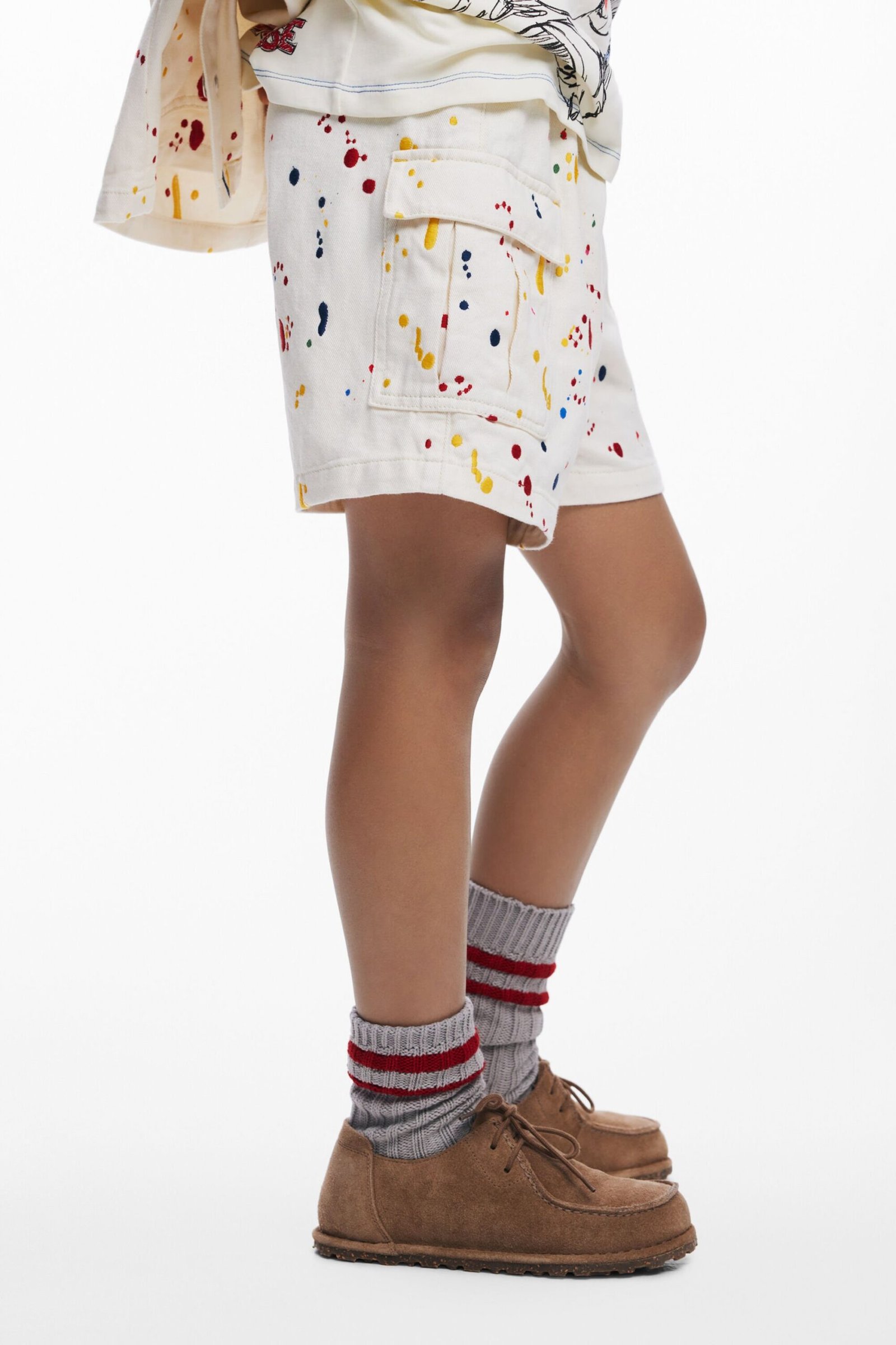 Cargo Bermuda Splash - WHITE - 3/4 1 Cargo Bermuda Splash - WHITE - 3/4