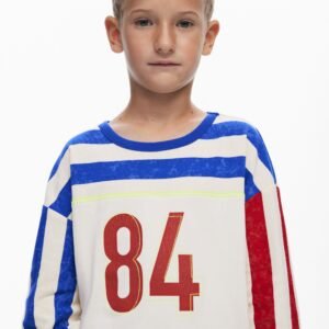 T-shirt met 3/4 mouwen en strepen - WHITE - 11/12