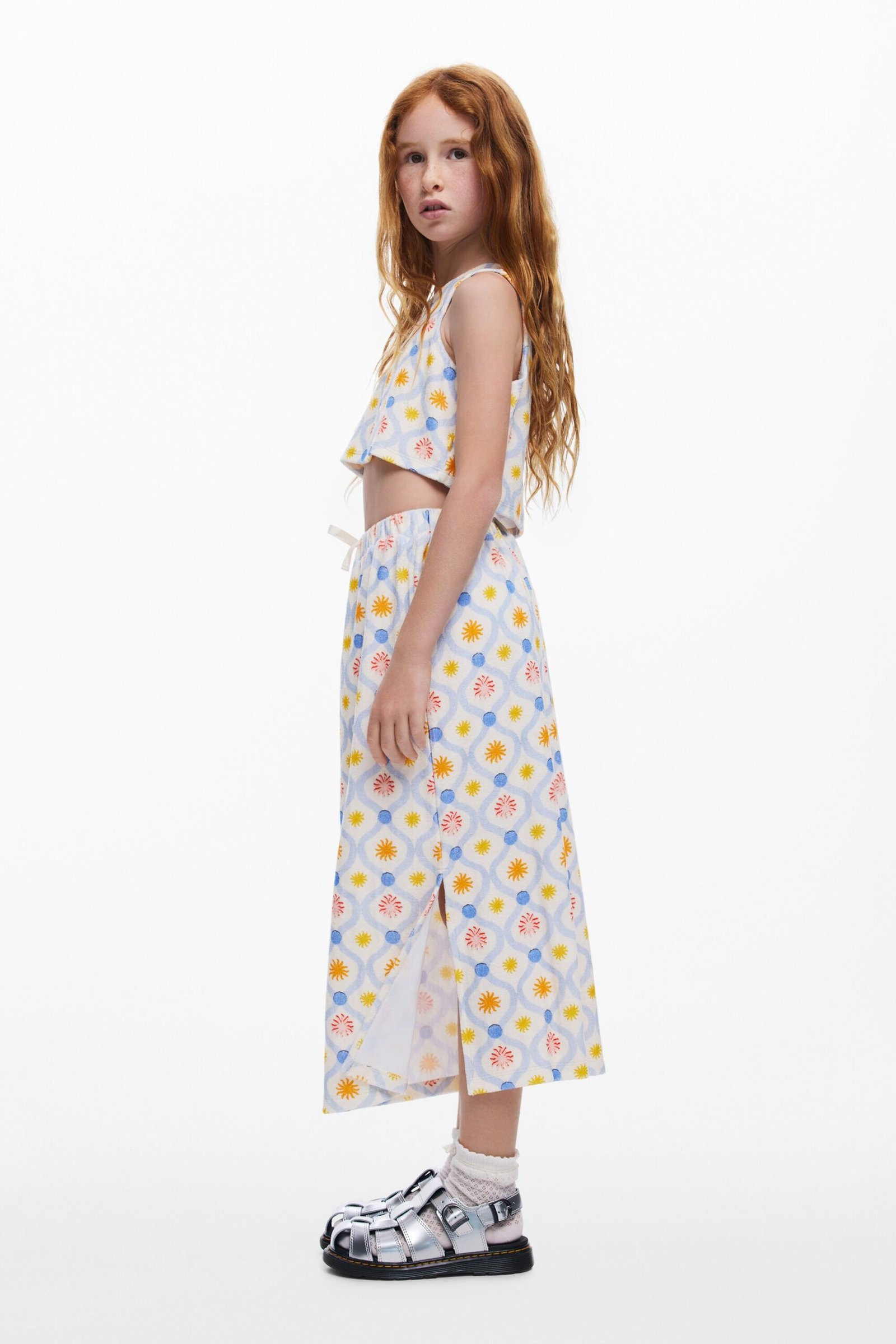 Midirok met bloemen - WHITE - 9/10 1 Midirok met bloemen - WHITE - 9/10