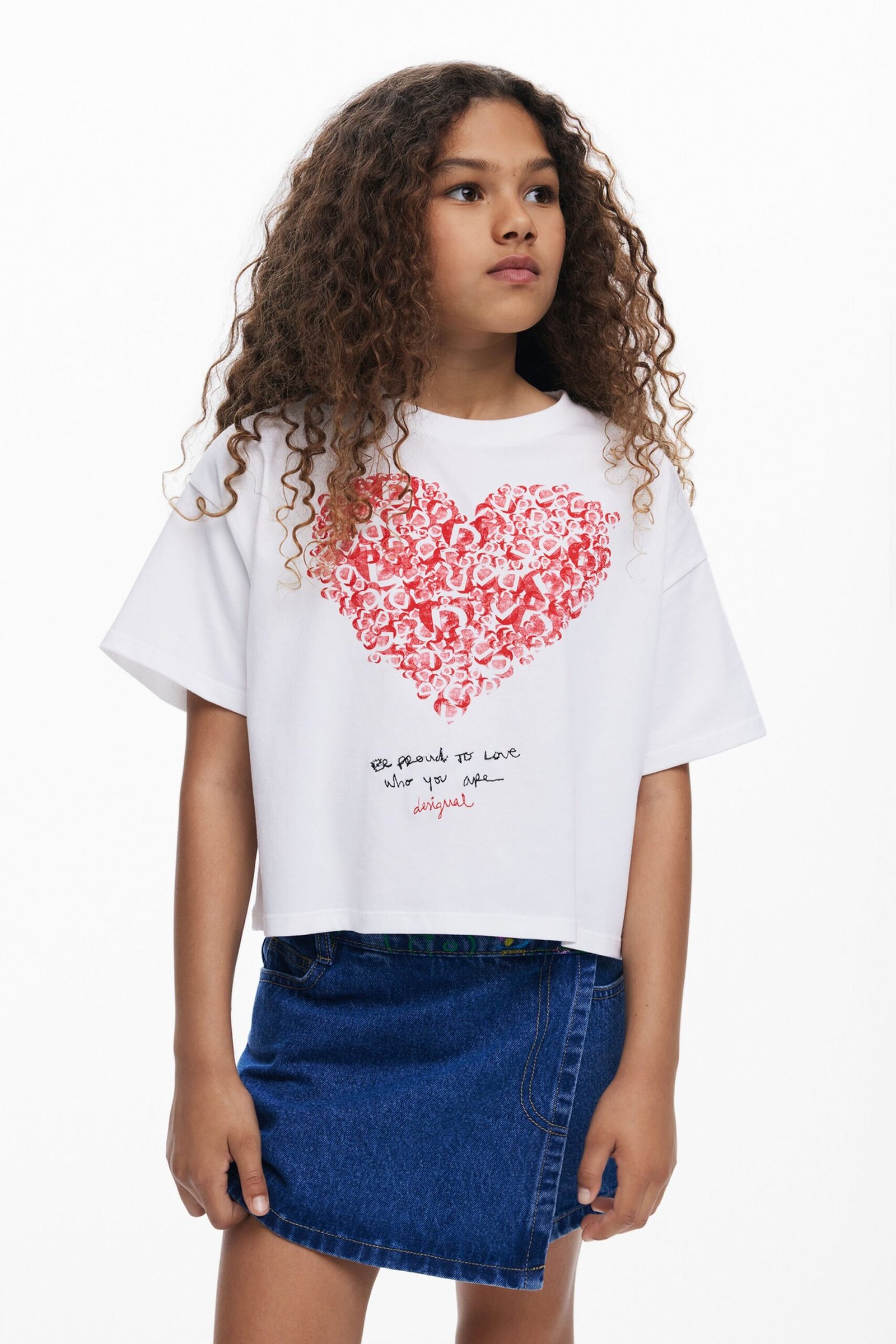 T-shirt met korte mouwen en hart - WHITE - 7/8 1 T-shirt met korte mouwen en hart - WHITE - 7/8