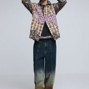 Jeans met boorden aan de onderkant - BLUE - 32