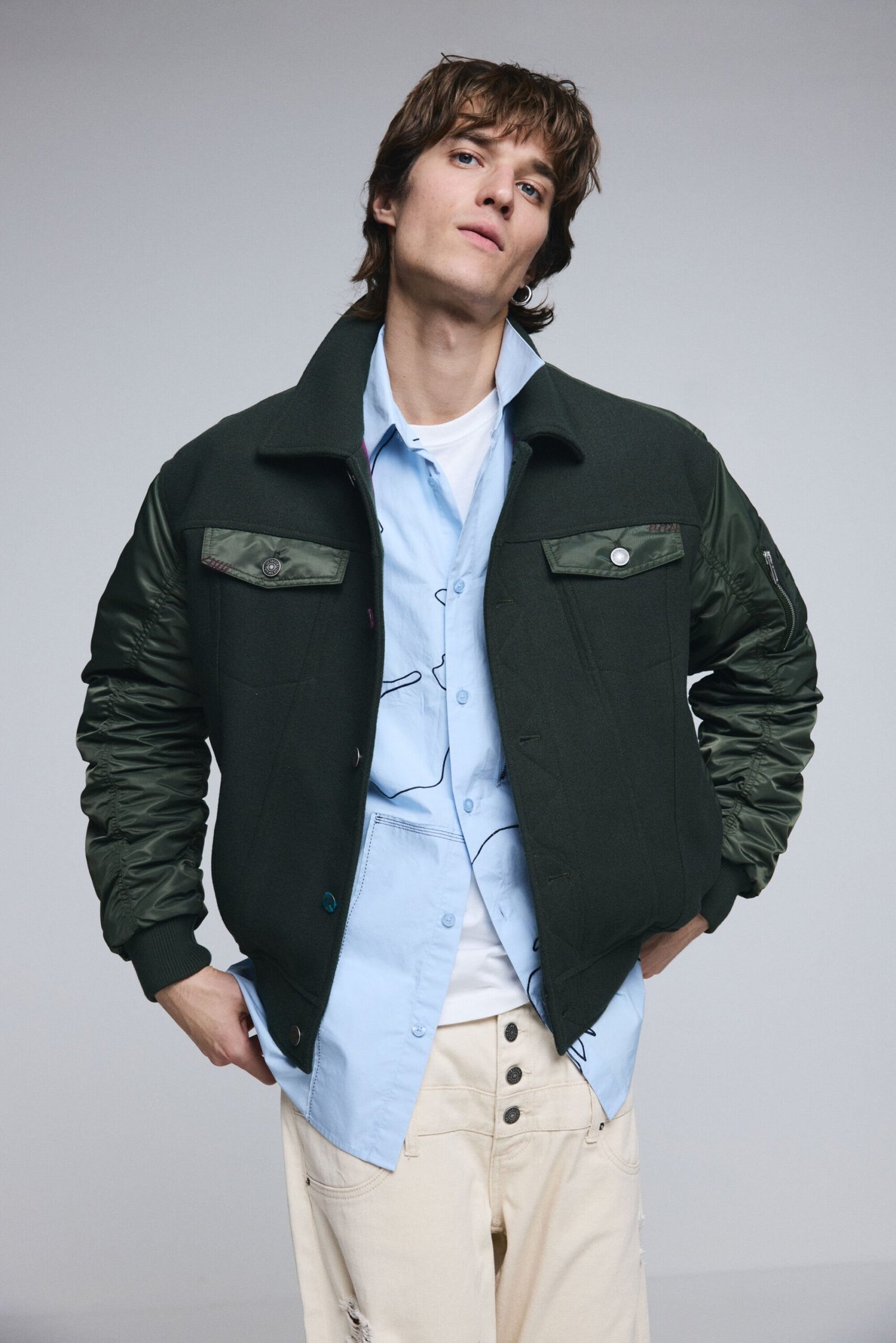 Bomberjack van stof - GREEN - XL 1 Bomberjack van stof - GREEN - XL
