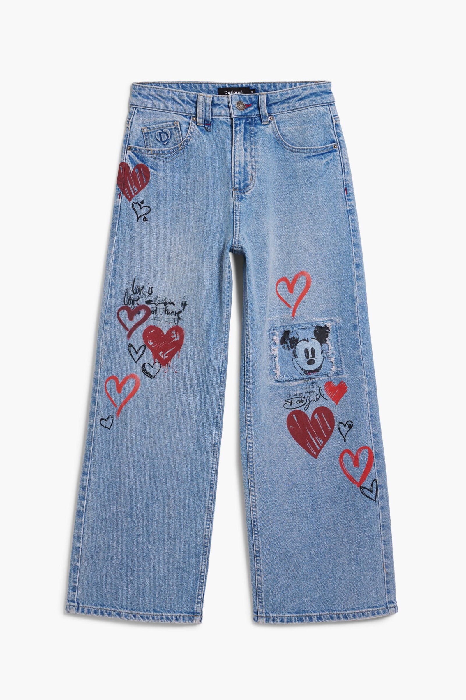 Mickey Mouse™ jeans met hartjes - BLUE - 34 1 Mickey Mouse™ jeans met hartjes - BLUE - 34