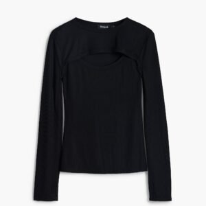 Cutout halslijn T-shirt Maitrepierre - BLACK - S