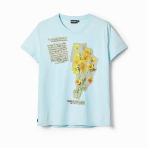 Bloemenpatches T-shirt - BLUE - S