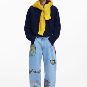 Jeans met patches - BLUE - 34