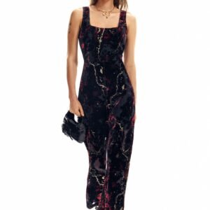 Devoré jumpsuit - BLACK - L