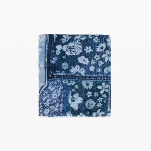 rechthoekige denim patch foulard - BLUE - U