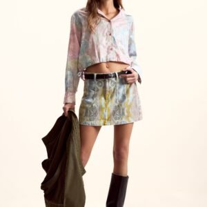 Blouse met linten ontworpen door Mr. Christian Lacroix - RED - XS