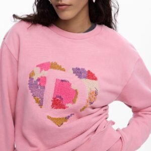 sweater met logo en kraaltjes - RED - XS