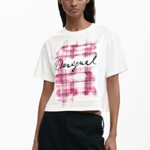 Geruit logo T-shirt - WHITE - M