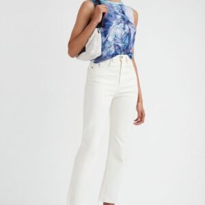 Straight cropped jeans - WHITE - 36