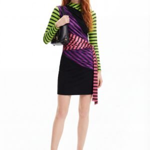 Korte gestreepte jurk María Escoté - BLACK - S
