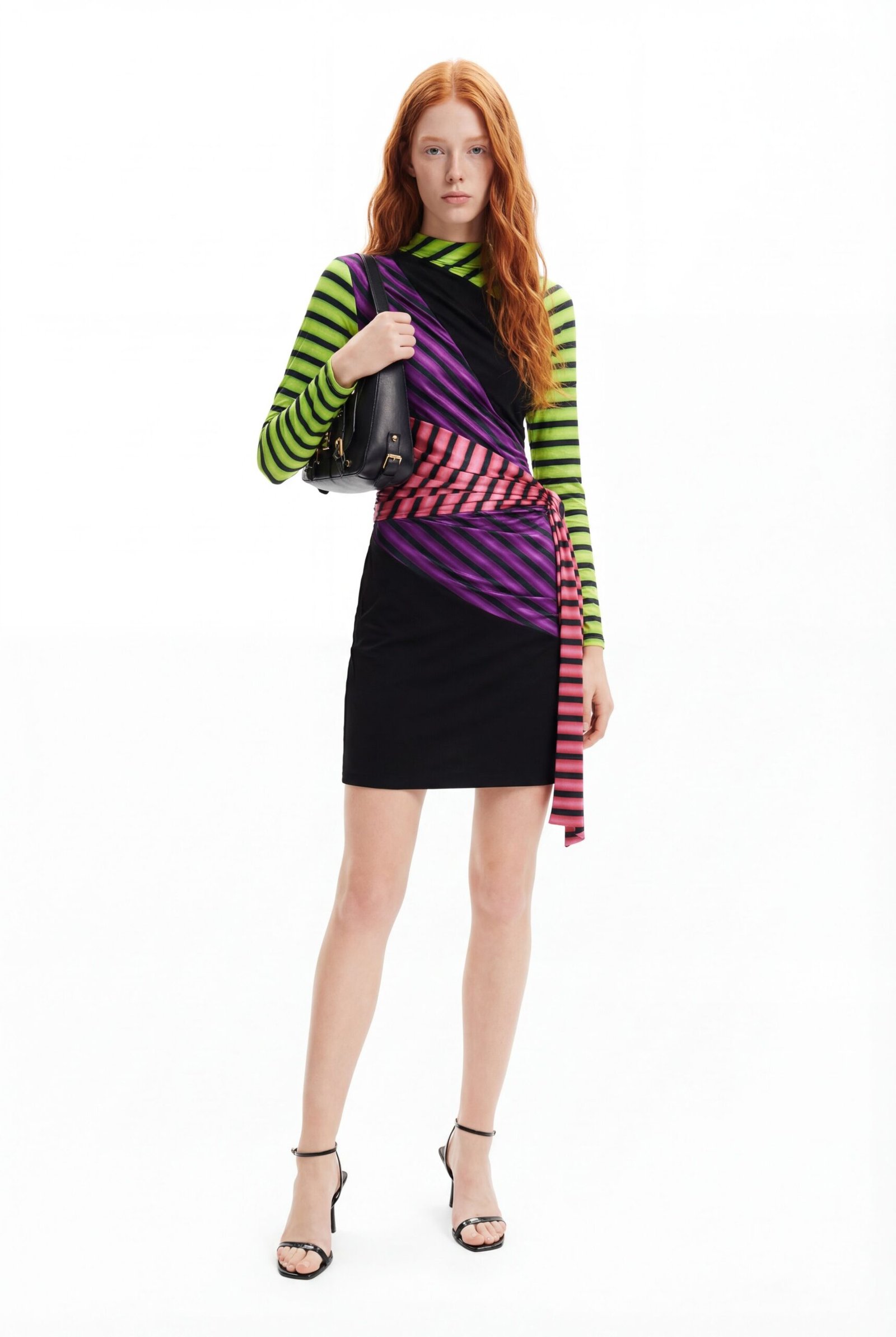 Korte gestreepte jurk María Escoté - BLACK - XL 1 Korte gestreepte jurk María Escoté - BLACK - XL