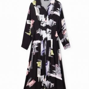 Midi-blousejurk - BLACK - L