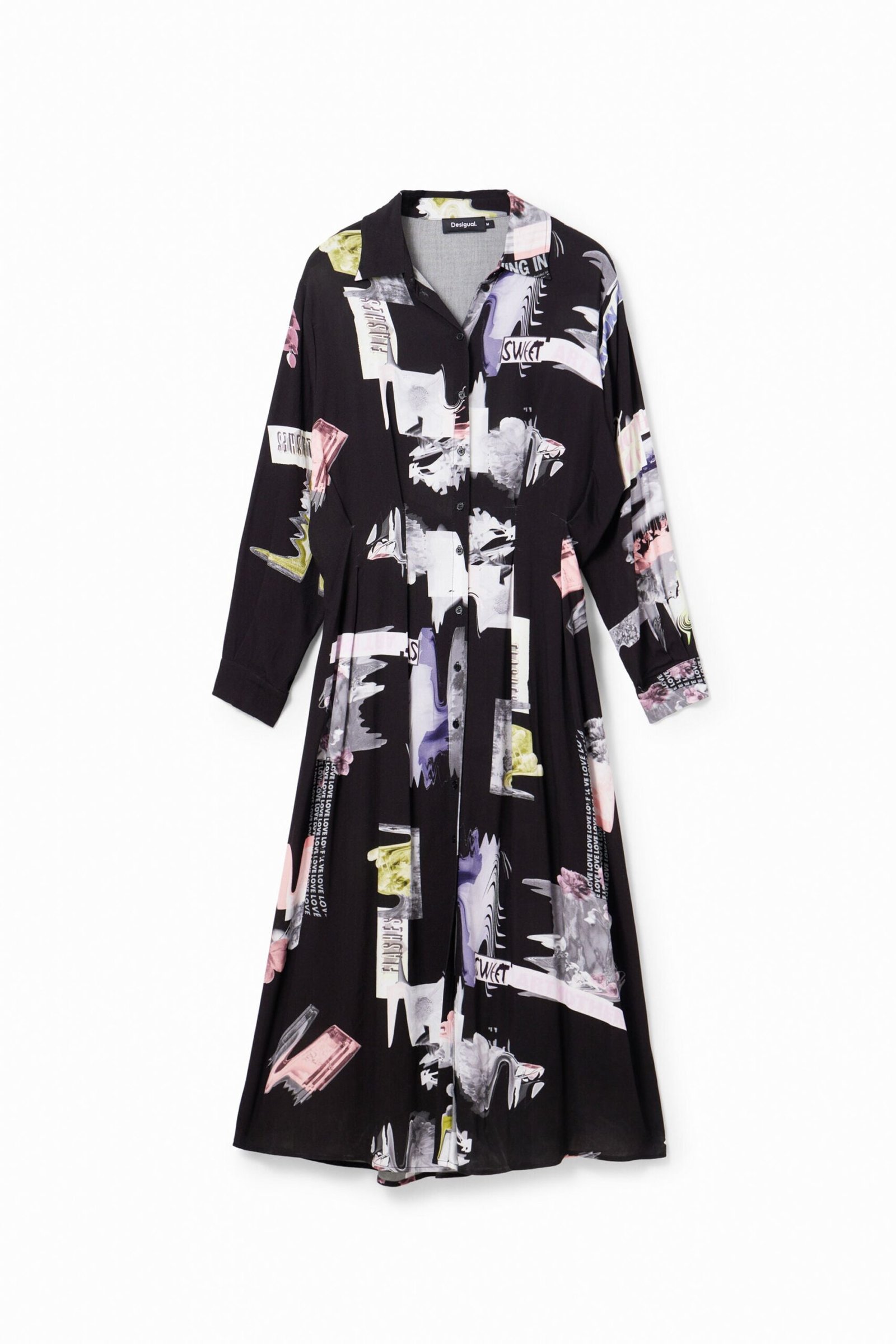 Midi-blousejurk - BLACK - L 1 Midi-blousejurk - BLACK - L