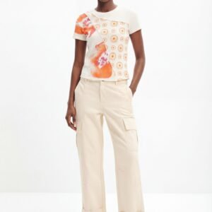 Geborduurde cargobroek - WHITE - 36