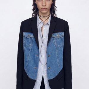 Hybride trucker blazer - BLUE - 38