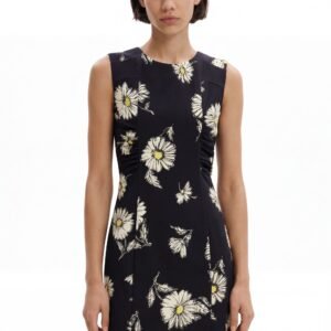 Mini-jurk met bloemen - BLACK - M