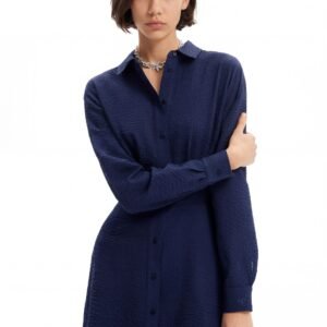 Korte overhemdjurk textuur - BLUE - M