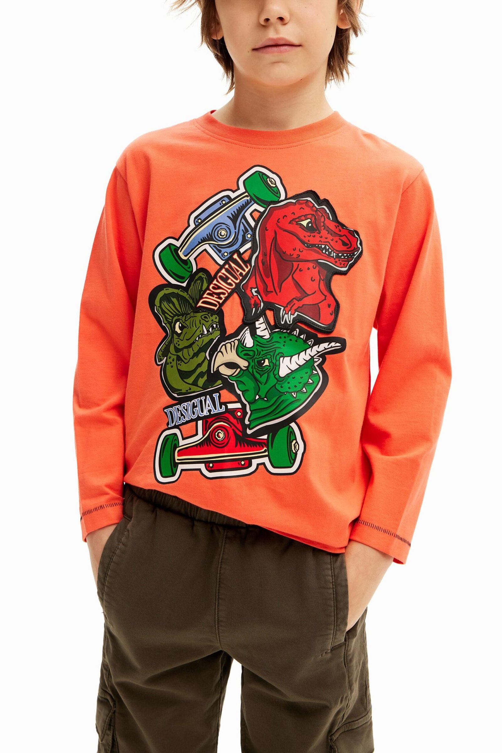 Dinosaurussen T-shirt Desigual - ORANGE - 11/12 1 Dinosaurussen T-shirt Desigual - ORANGE - 11/12