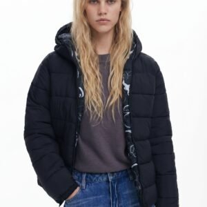 Omkeerbare gewatteerde jas - BLACK - S