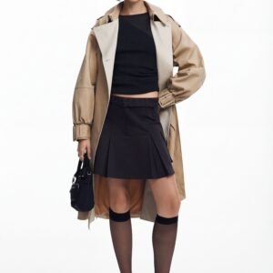 Plissérok met riem - BLACK - M