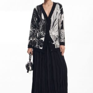 Bedrukte cardigan - BLACK - S