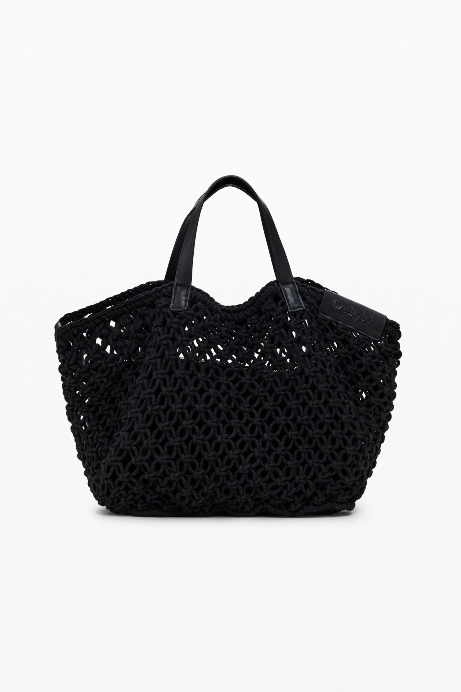 Grote shopper tas van haakwerk - BLACK - U 1 Grote shopper tas van haakwerk - BLACK - U