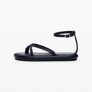 Platte sandalen met enkelbandje - BLACK - 38
